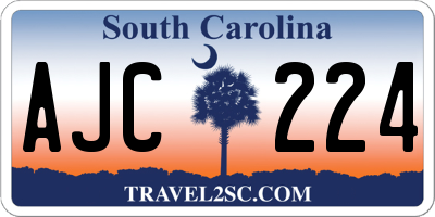 SC license plate AJC224