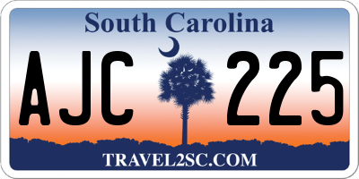 SC license plate AJC225