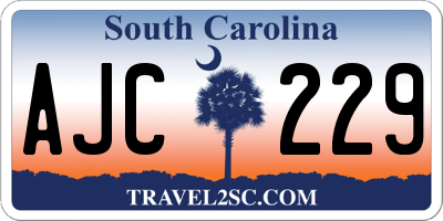 SC license plate AJC229