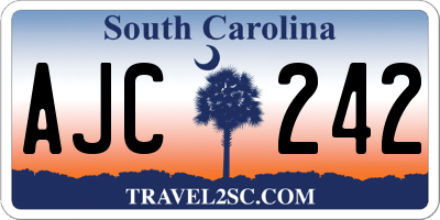 SC license plate AJC242