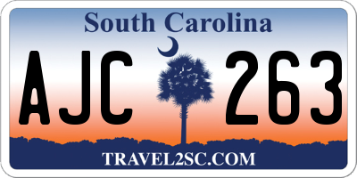 SC license plate AJC263