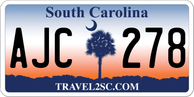 SC license plate AJC278
