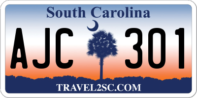 SC license plate AJC301