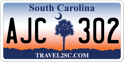 SC license plate AJC302