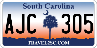 SC license plate AJC305