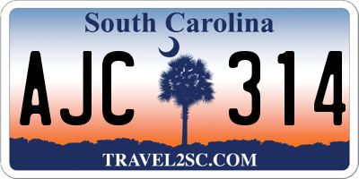 SC license plate AJC314