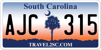 SC license plate AJC315