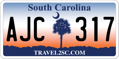 SC license plate AJC317