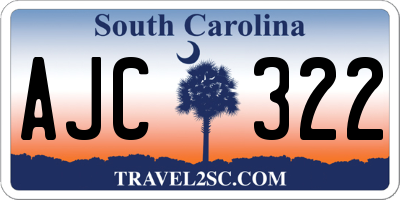 SC license plate AJC322