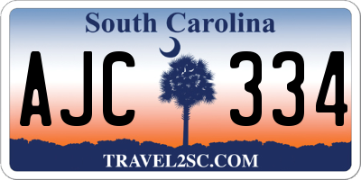 SC license plate AJC334