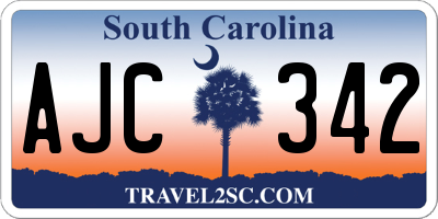 SC license plate AJC342