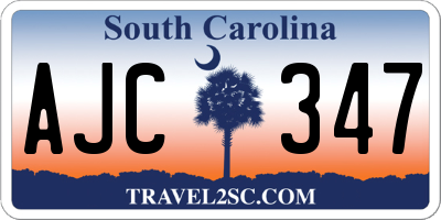 SC license plate AJC347