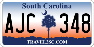 SC license plate AJC348