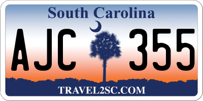 SC license plate AJC355