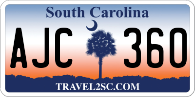 SC license plate AJC360