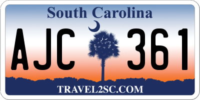SC license plate AJC361