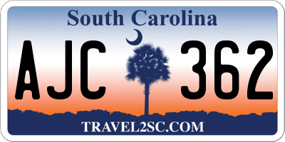 SC license plate AJC362