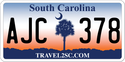 SC license plate AJC378
