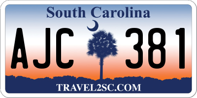 SC license plate AJC381