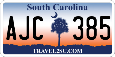 SC license plate AJC385