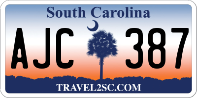 SC license plate AJC387