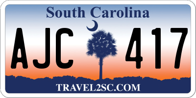 SC license plate AJC417