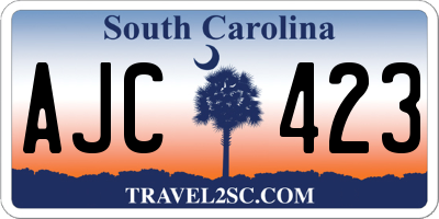 SC license plate AJC423