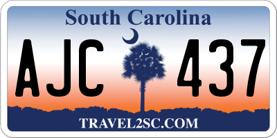 SC license plate AJC437