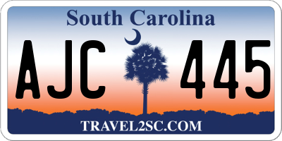 SC license plate AJC445