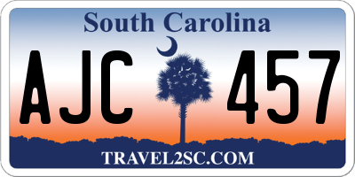 SC license plate AJC457