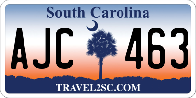 SC license plate AJC463