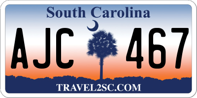 SC license plate AJC467