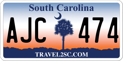 SC license plate AJC474