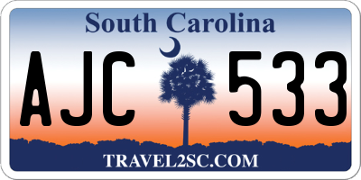SC license plate AJC533