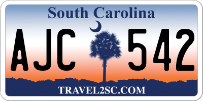 SC license plate AJC542