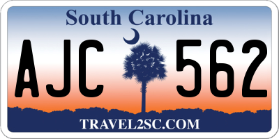 SC license plate AJC562