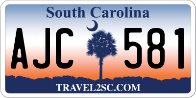 SC license plate AJC581