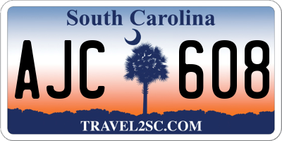 SC license plate AJC608