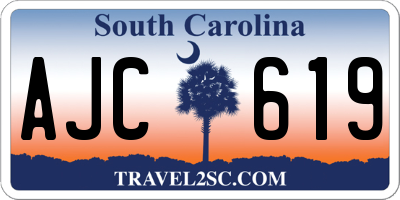 SC license plate AJC619