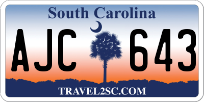 SC license plate AJC643