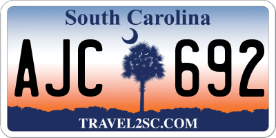SC license plate AJC692