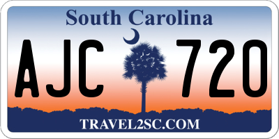 SC license plate AJC720