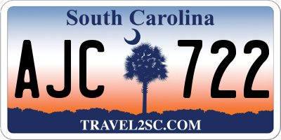 SC license plate AJC722