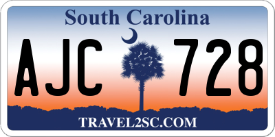SC license plate AJC728