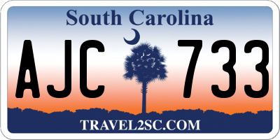SC license plate AJC733