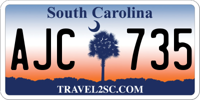 SC license plate AJC735