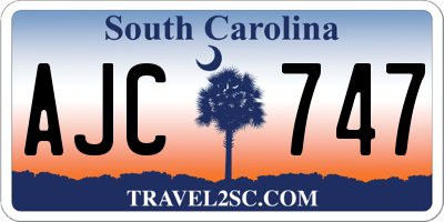 SC license plate AJC747