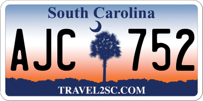 SC license plate AJC752