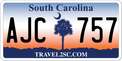 SC license plate AJC757