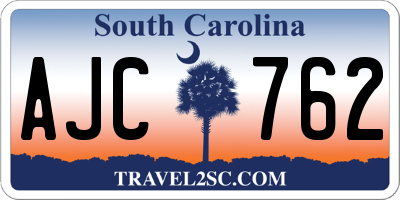 SC license plate AJC762